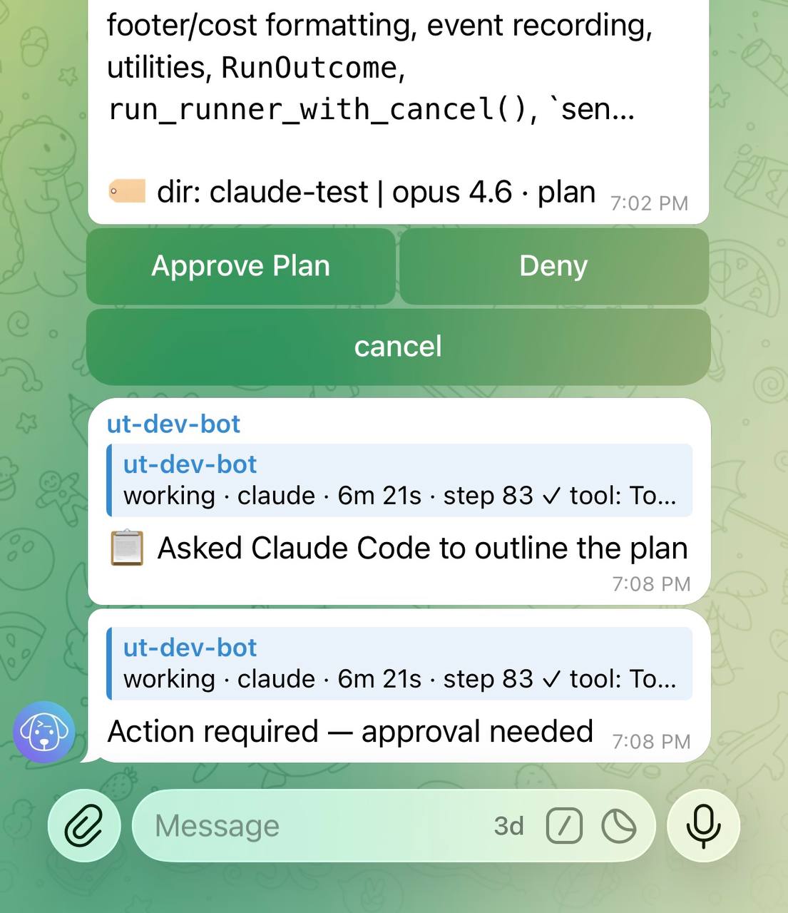 Auto-denied ExitPlanMode during cooldown with Approve Plan / Deny buttons