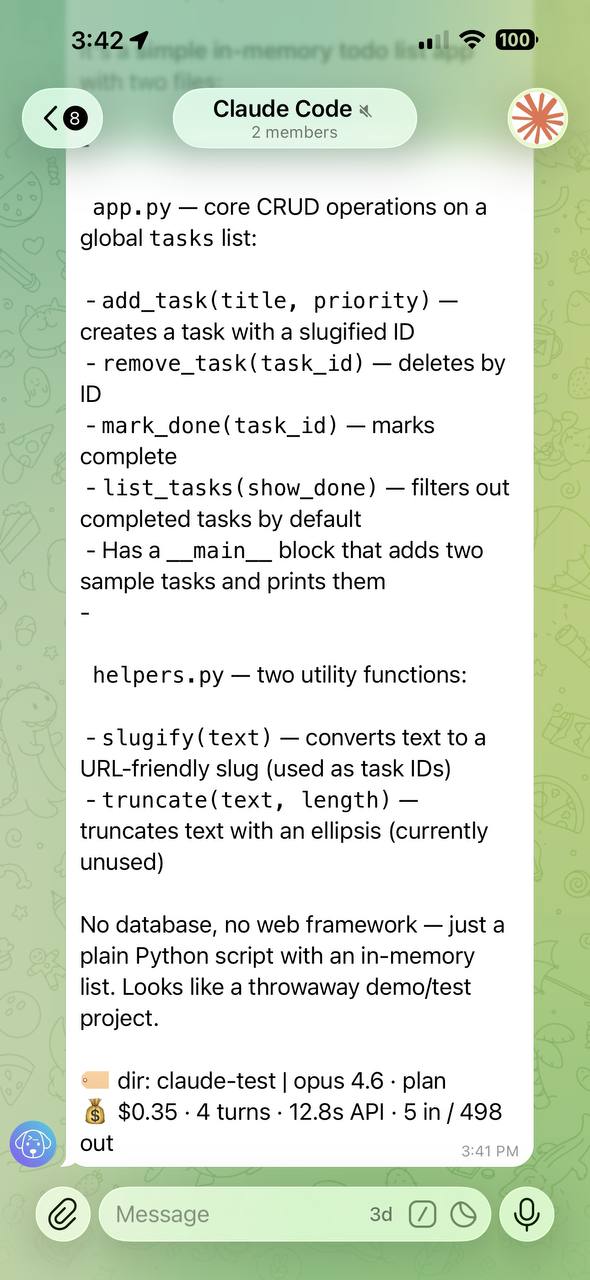 Final answer with model/cost footer and resume line