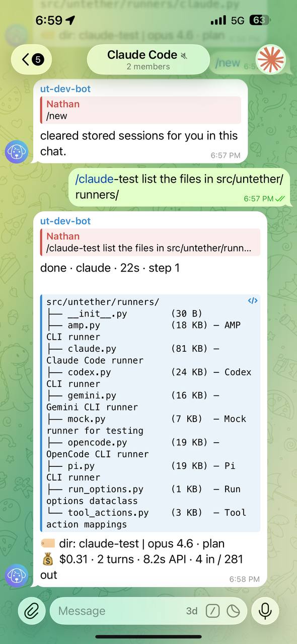 /<project> command and response with ctx: footer